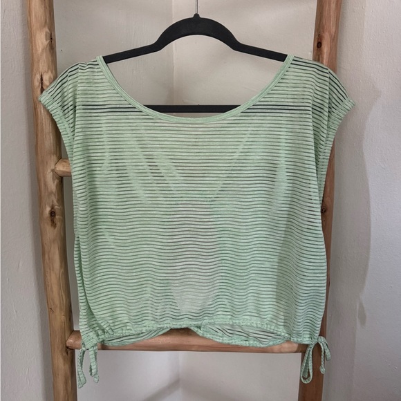 FREE PEOPLE MOVEMENT TIED AND TRUE TEE IN MINT - Picture 3 of 5